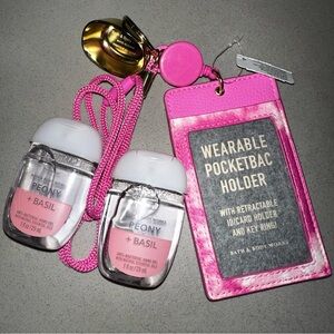 BBW Pink Tie Dye Multifunctional Lanyard PocketBac Holder ID Holder